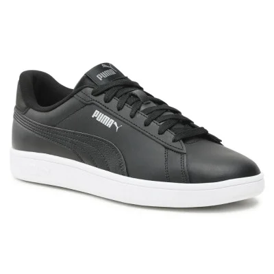Мужские кожаные черные кроссовки Puma Smash 3.0 L 39098702 5702 демисезонные из натуральной кожи