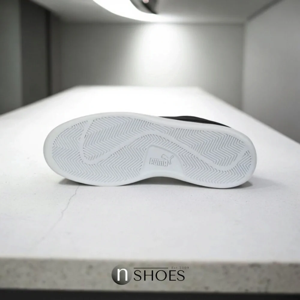 Мужские кроссовки Puma Smash 3.0 L из натуральной кожи чёрные модель 5702