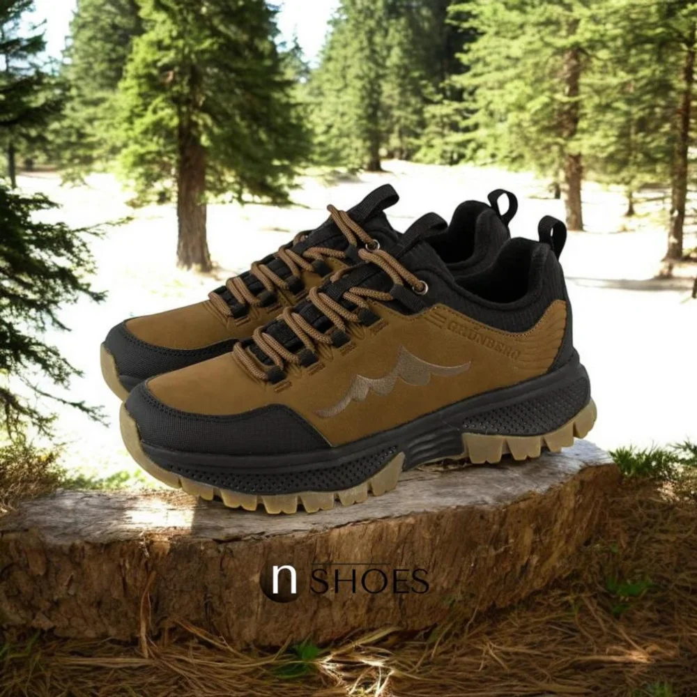 Мужские кожаные термо кроссовки GRUNBERG (Италия) с утеплением на мембране Gore-Tex модель 5743