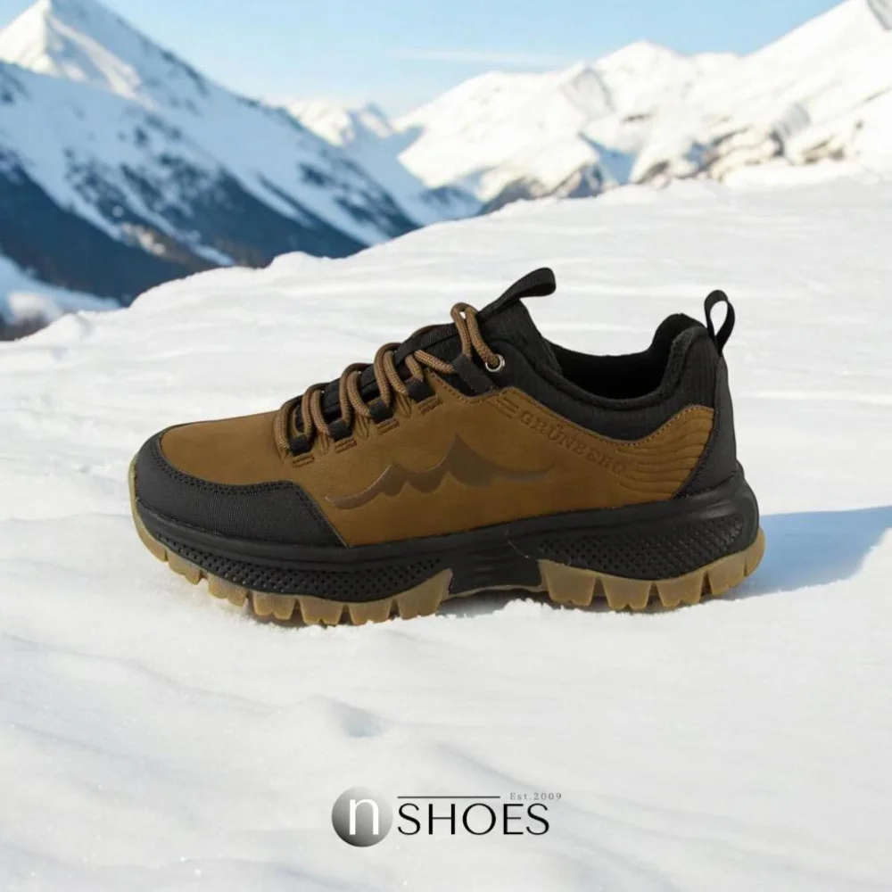 Мужские кожаные термо кроссовки GRUNBERG (Италия) с утеплением на мембране Gore-Tex модель 5743