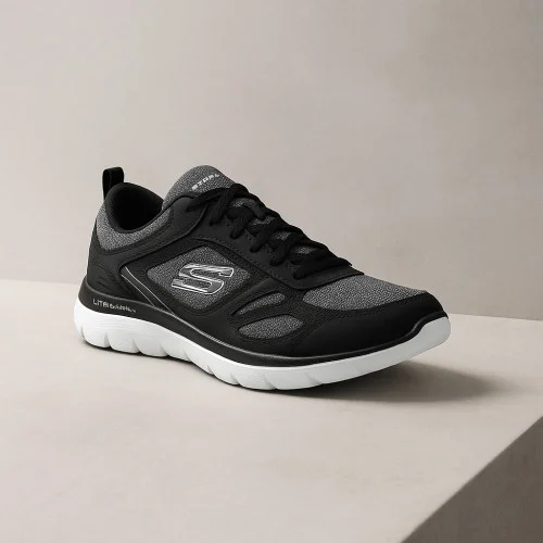 Мужские черные кроссовки Skechers South Rim 52812 BKW 5758 комфортные со стелькой Memory Foam™ оригинальные от американского бренда