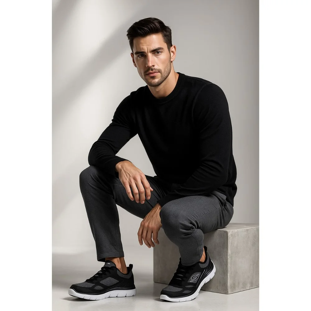 Мужские черные кроссовки Skechers South Rim 52812 BKW модель 5758