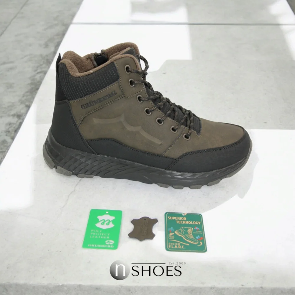 Чоловічі зимові хакі черевики GRUNBERG (Італія) модель 5762
