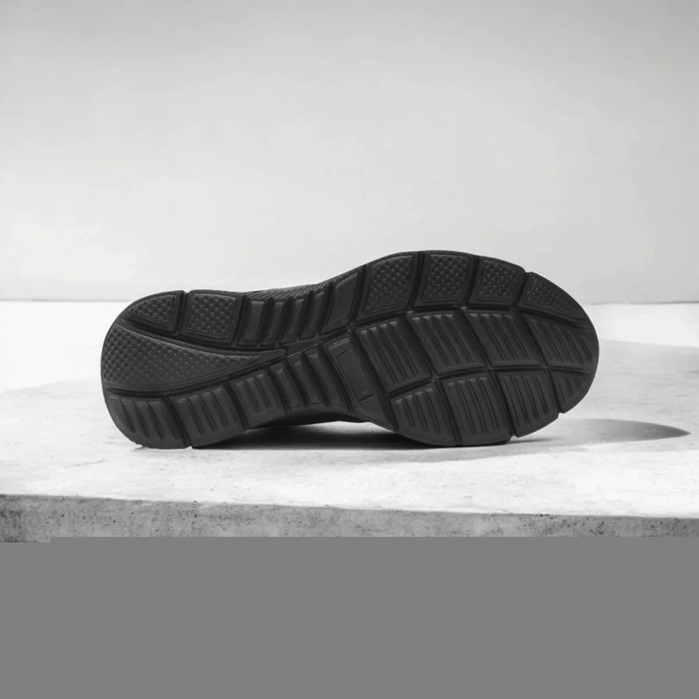 Skechers Flash Point 58350 BBK 5767 чорні шкіряні кросівки з устілкою Memory Foam