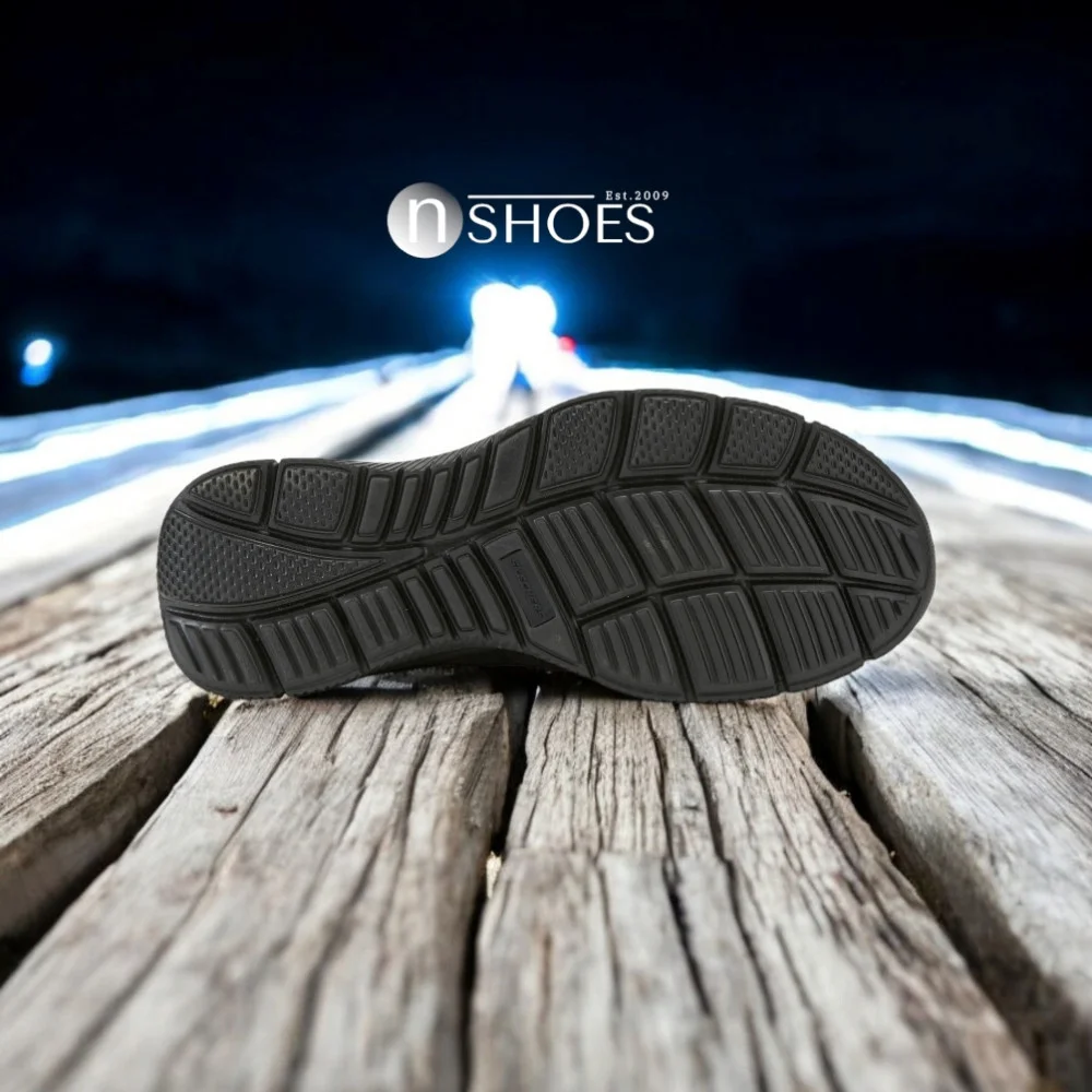 Skechers Flash Point 58350 BBK 5767 чорні шкіряні кросівки з устілкою Memory Foam