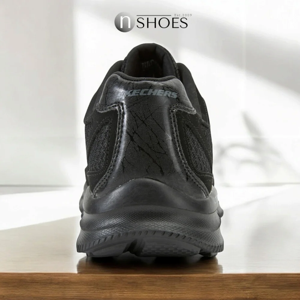 Skechers Flash Point 58350 BBK 5767 чорні шкіряні кросівки з устілкою Memory Foam