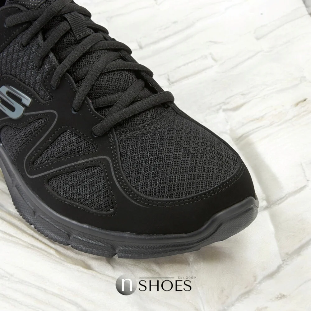 Skechers Flash Point 58350 BBK 5767 чорні шкіряні кросівки з устілкою Memory Foam