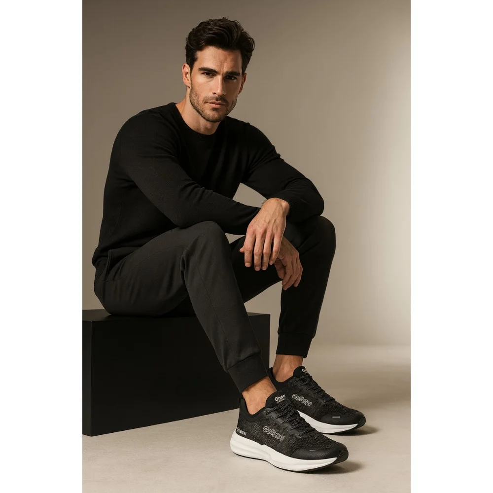 Men’s Black Sneakers Go Soft MP-1 5770 for Wide Feet