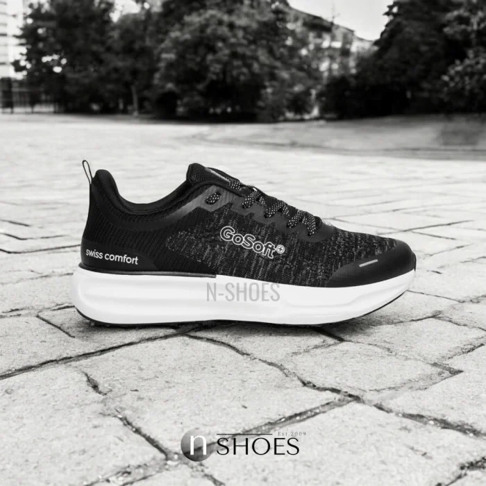 Men’s Black Sneakers Go Soft MP-1 5770 for Wide Feet