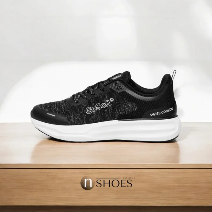 Men’s Black Sneakers Go Soft MP-1 5770 for Wide Feet