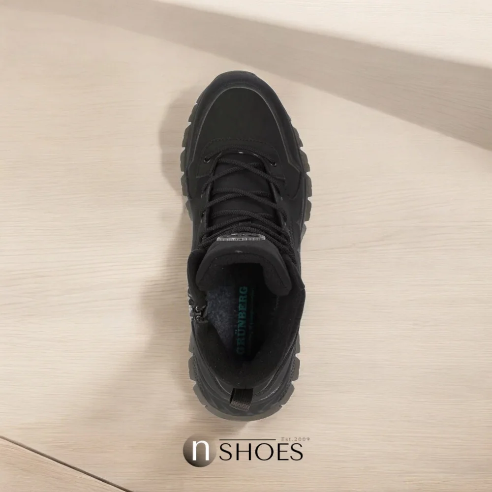 Men’s black winter leather boots GRUNBERG 148173-11-01 5773