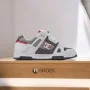 Чоловічі біло-сірі кросівки з великими шнурками хайтопи DC STAG модель 5900