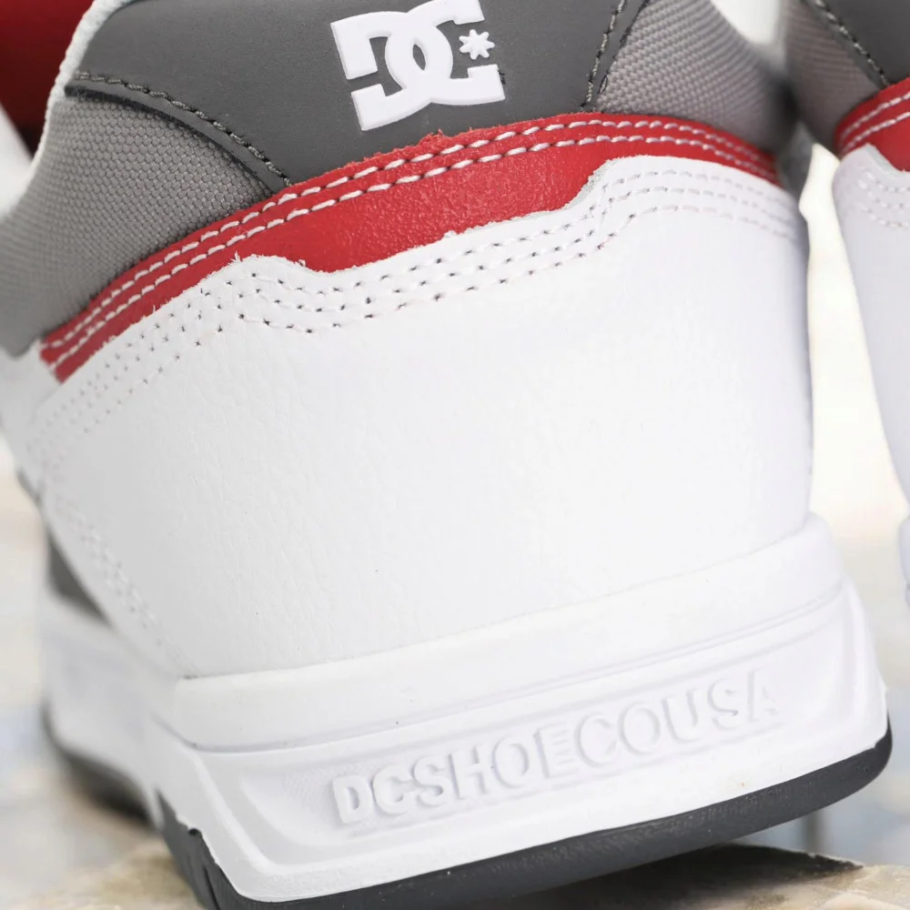 Чоловічі біло-сірі кросівки з великими шнурками хайтопи DC STAG модель 5900
