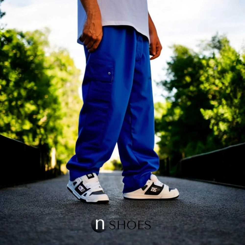 Чоловічі біло-сірі кросівки з великими шнурками хайтопи DC STAG модель 5900