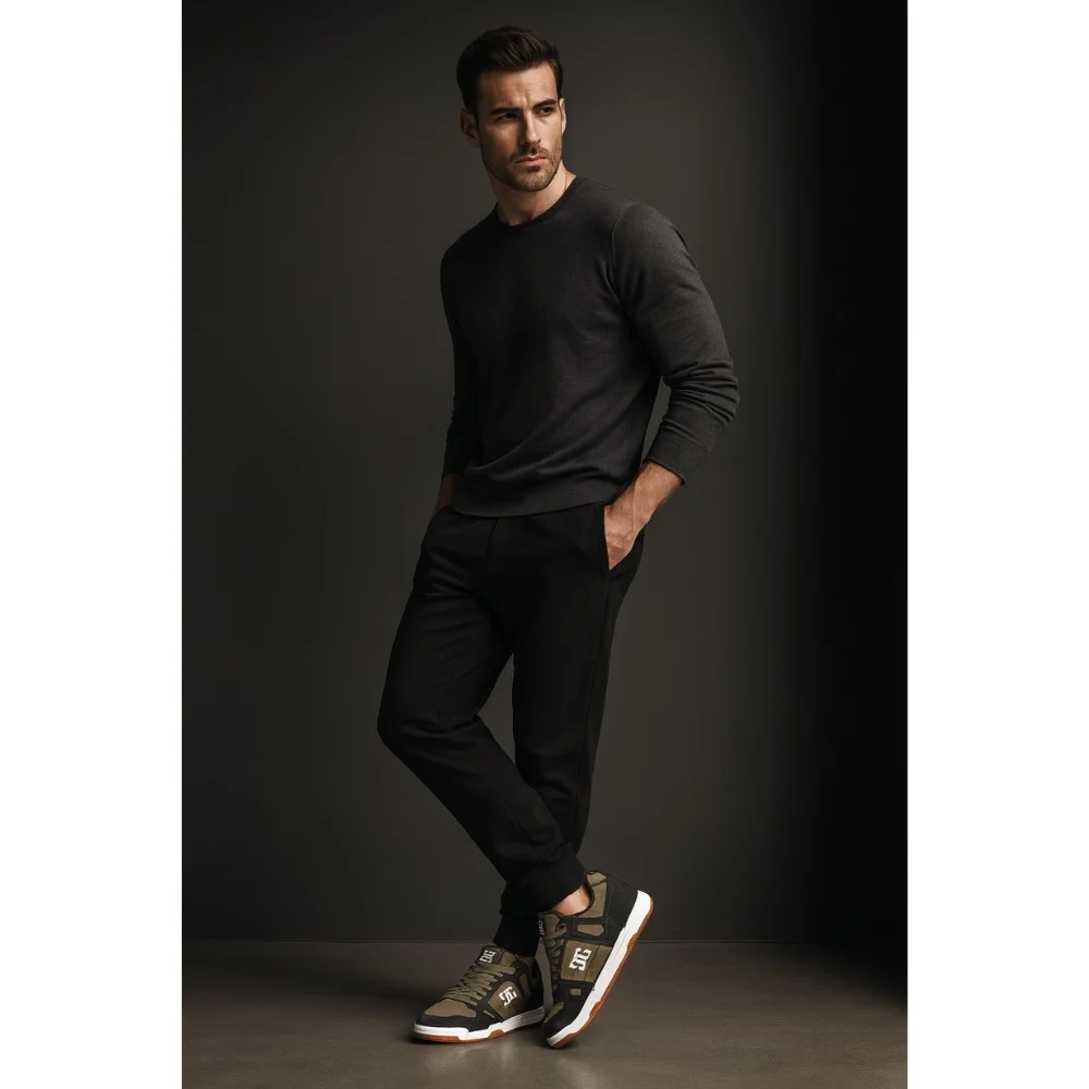 Мужские дутые хайтапы DC Stag 320188-ARO 5902 из натуральной кожи