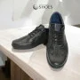 Men's black leather sneakers Tapi (Poland) model 5909