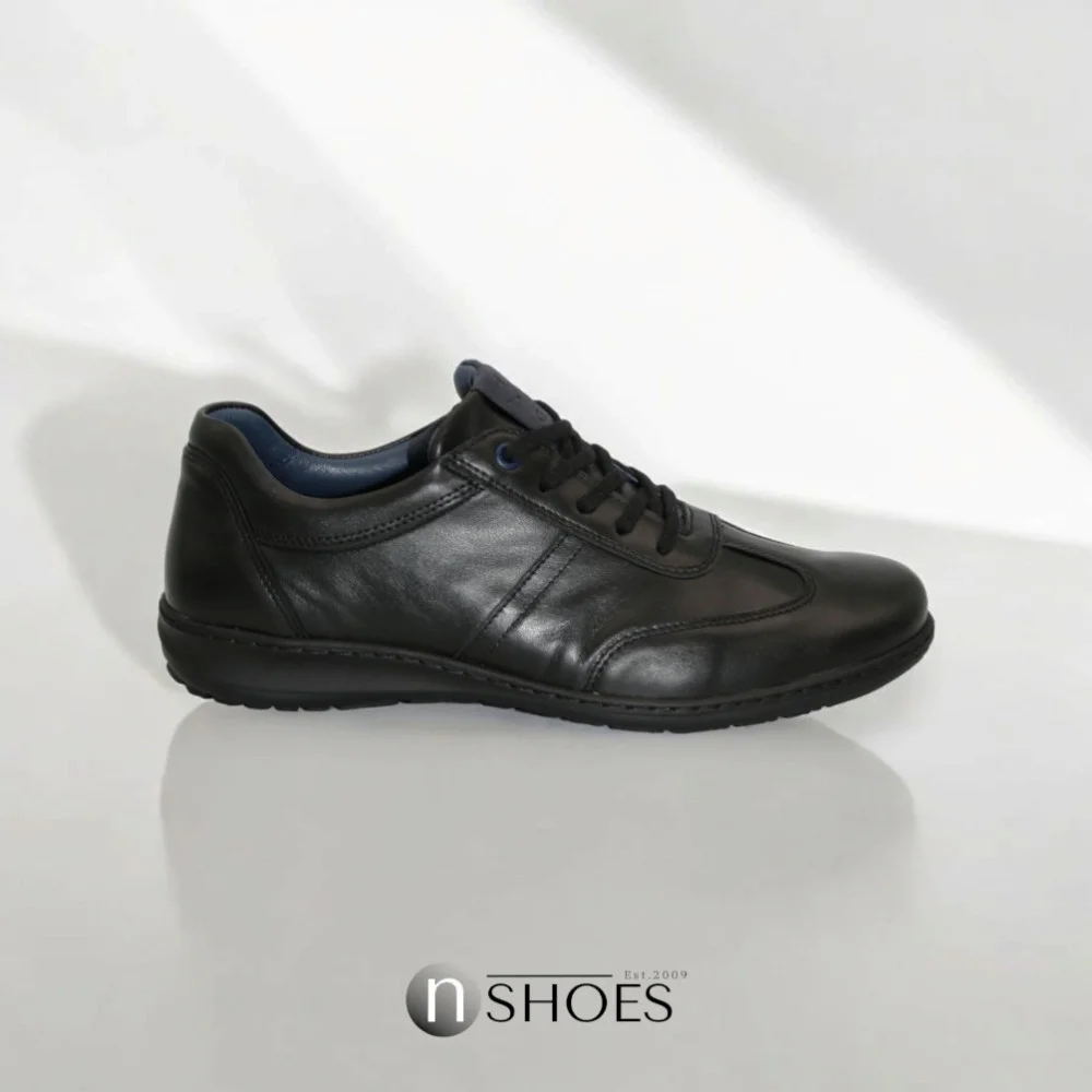 Men's black leather sneakers Tapi (Poland) model 5909