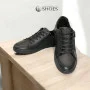 Men's black leather sneakers Tapi (Poland) model 5909