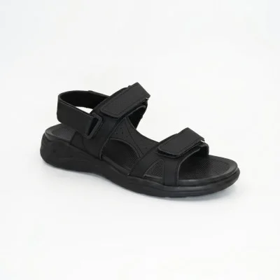 Men's black leather sandals Alex Bens 03-v 5916 comfortable made of genuine leather, with velcro, from a Ukrainian factory Men's black leather sandals Alex Bens 03-v 5916 comfortable made of genuine leather, with velcro, from a Ukrainian factory