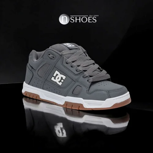 Чоловічі сіті дуті кросівки з великими шнурками хайтопи DC STAG grey gum 320188-2GG 5916 оригінальні з натуральної шкіри від американського бренду