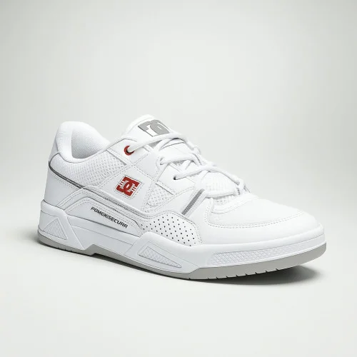 Men's white leather sneakers DC Construct ADYS100822-WR6 5917 - stylish shoes from the American brand Men's white leather sneakers DC Construct ADYS100822-WR6 5917 - stylish shoes from the American brand