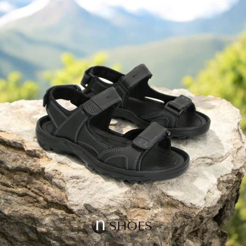 Men's leather black sandals Alex Bens (Ukraine) model 5920