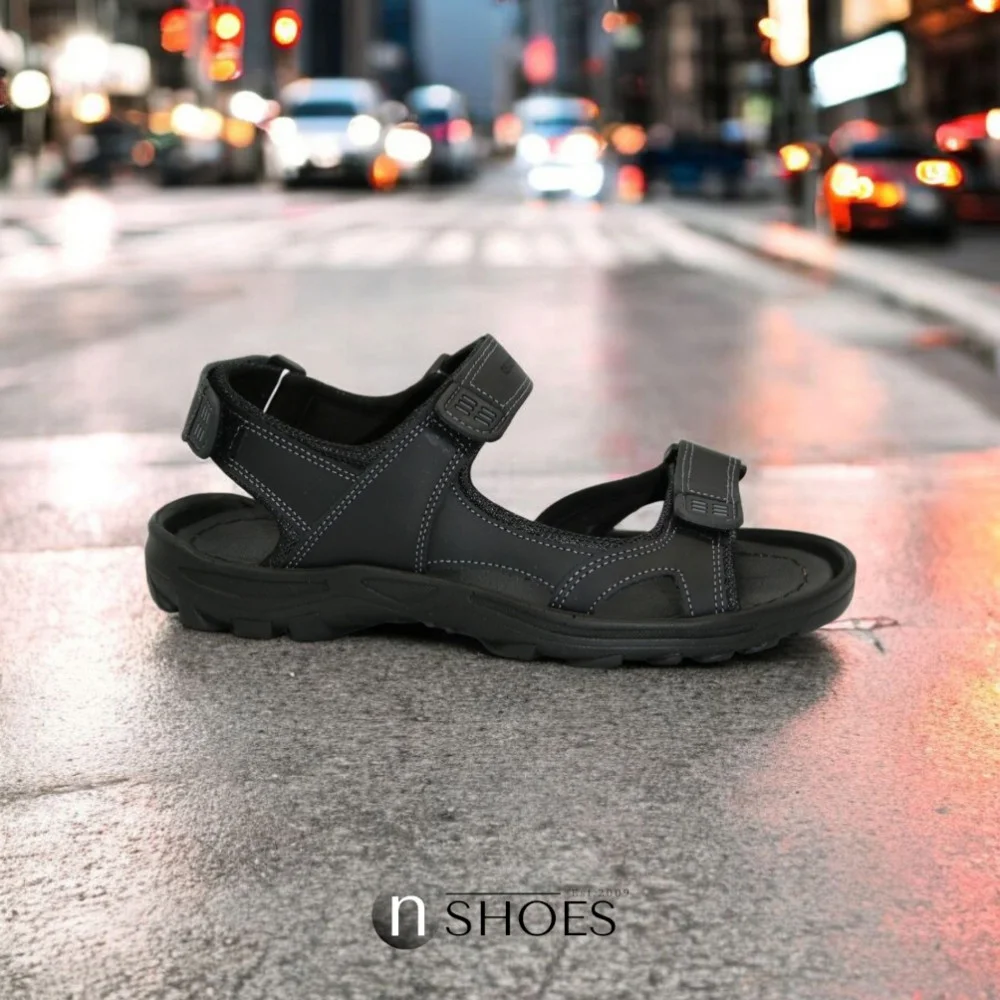 Men's leather black sandals Alex Bens (Ukraine) model 5920