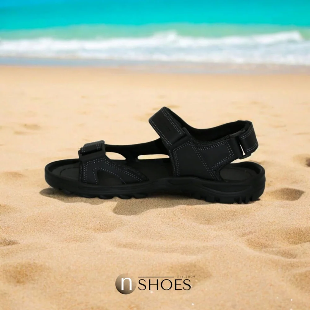 Men's leather black sandals Alex Bens (Ukraine) model 5920
