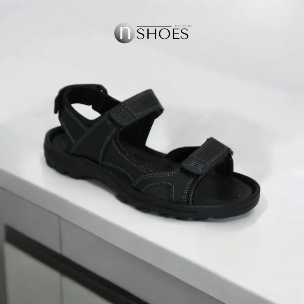 Men's leather black sandals Alex Bens (Ukraine) model 5920
