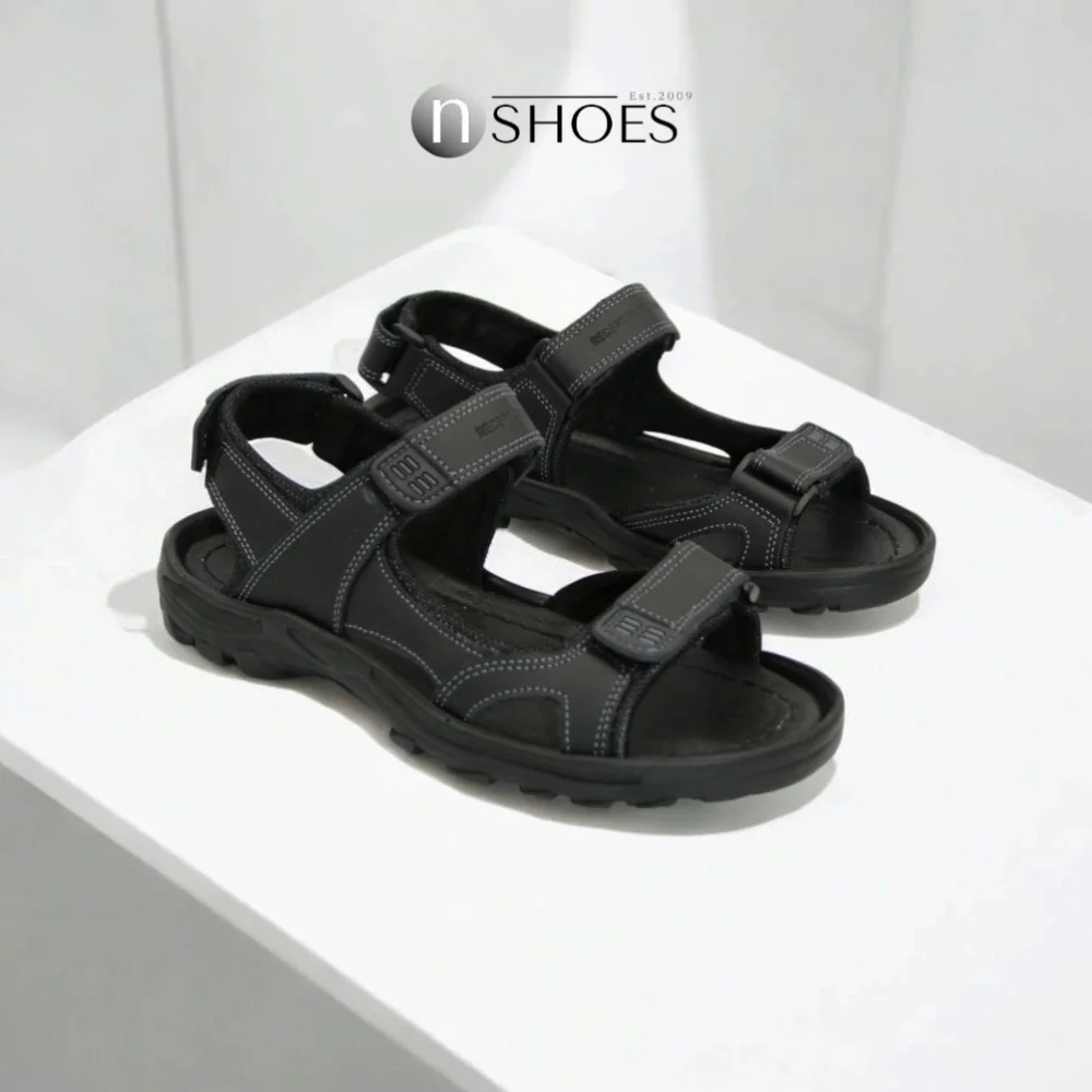 Men's leather black sandals Alex Bens (Ukraine) model 5920