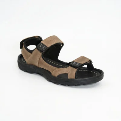Men's beige leather sandals Alex Bens 101e 5921 - comfortable summer shoes in the style of Ecco Onroads W from the Ukrainian manufacturer Men's beige leather sandals Alex Bens 101e 5921 - comfortable summer shoes in the style of Ecco Onroads W from the Ukrainian manufacturer