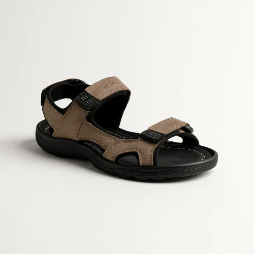 Men's beige leather sandals Alex Bens 101e 5921 - comfortable summer shoes in the style of Ecco Onroads W from the Ukrainian manufacturer