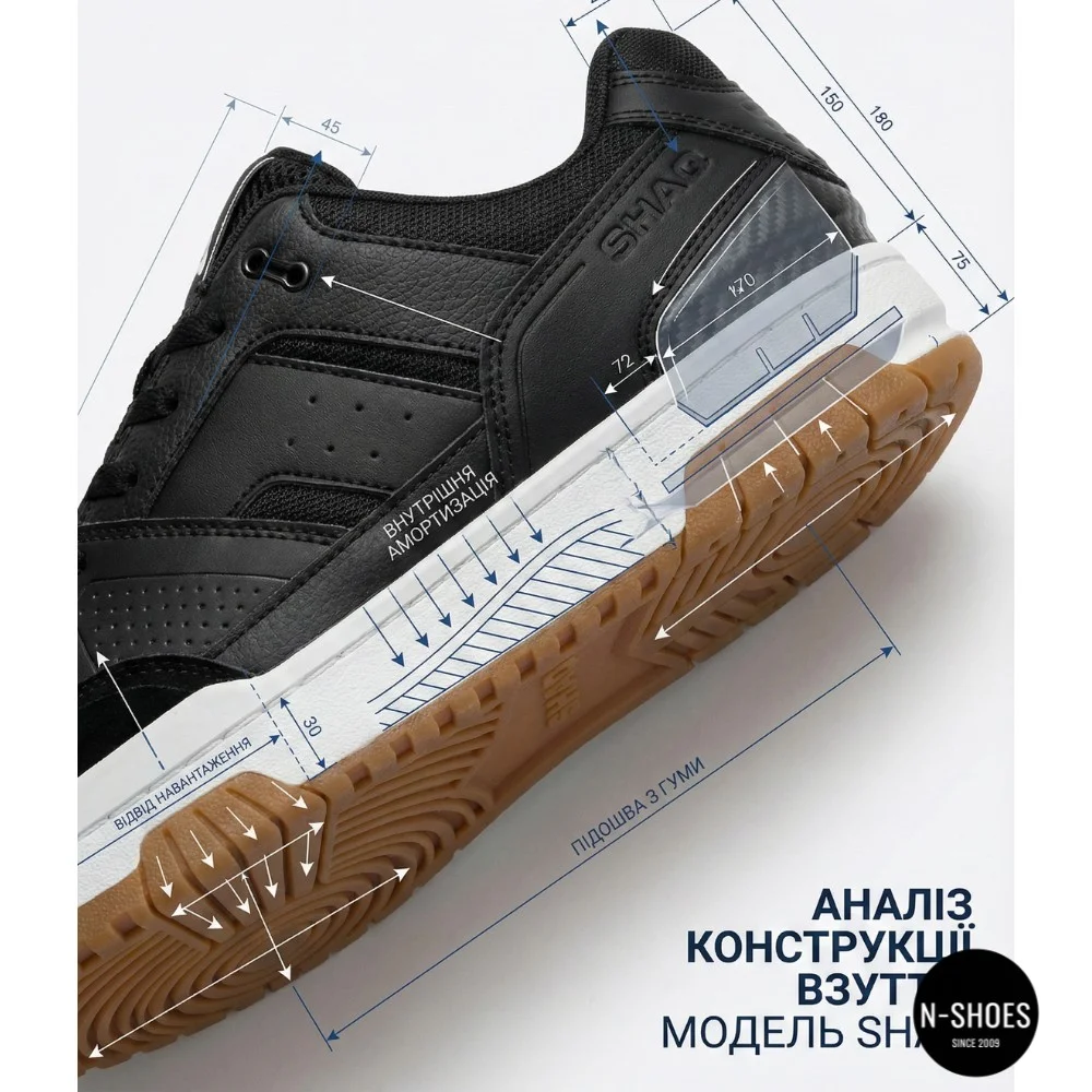 Men's Black Leather Sneakers Shaq BREAKER LOW AQ95014M-B 6014 Original