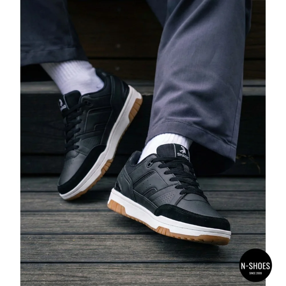 Men's Black Leather Sneakers Shaq BREAKER LOW AQ95014M-B 6014 Original