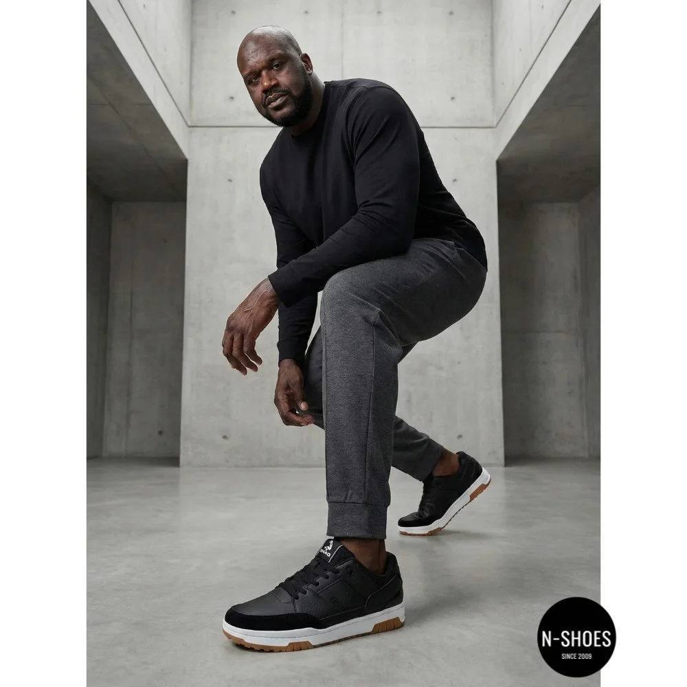 Men's Black Leather Sneakers Shaq BREAKER LOW AQ95014M-B 6014 Original