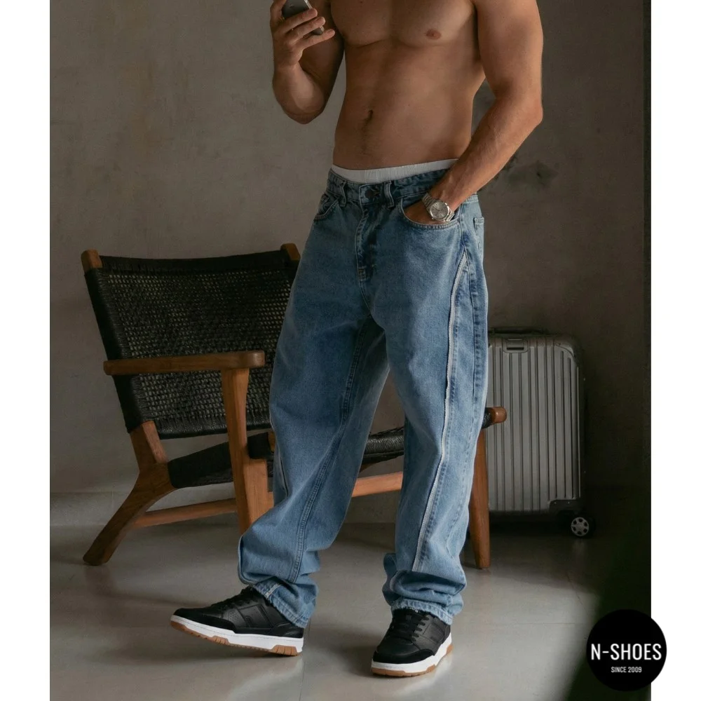 Men's Black Leather Sneakers Shaq BREAKER LOW AQ95014M-B 6014 Original