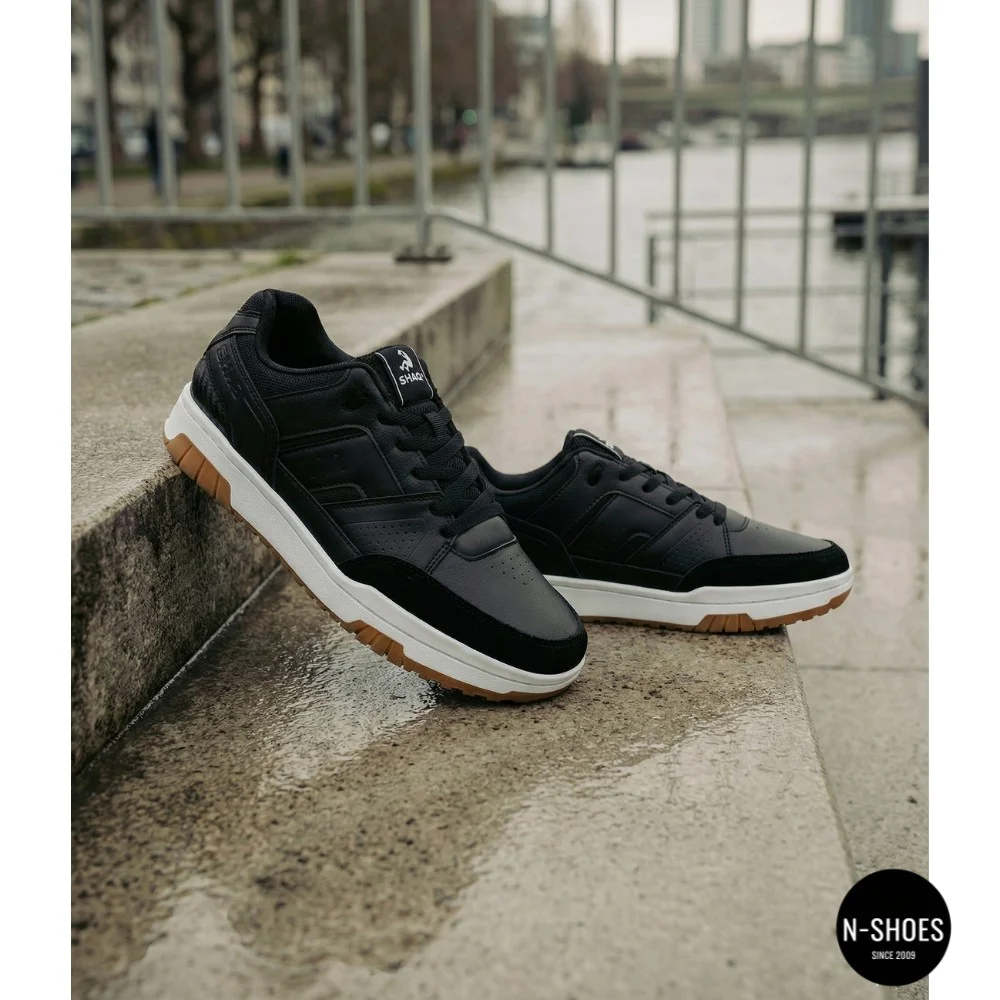 Men's Black Leather Sneakers Shaq BREAKER LOW AQ95014M-B 6014 Original