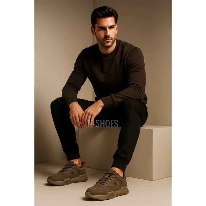 Чоловічі зимові кросівки Big Star Shoes OO174580 6054 хакі з утепленням