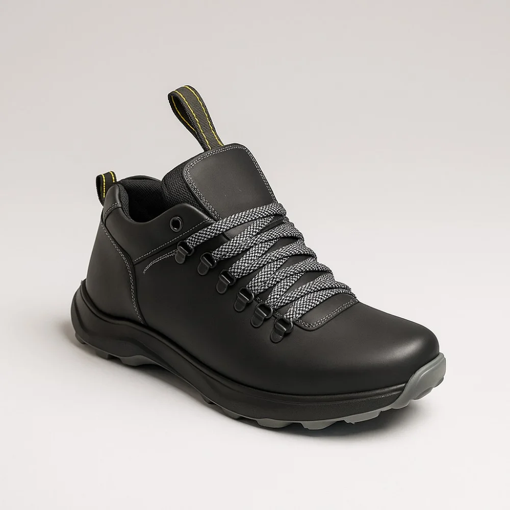 Alex Bens 03-VT-345 6056 чоловічі зимові черевики чорні з натуральної шкіри та вовни