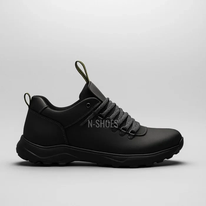 Alex Bens 03-VT-345 6056 чоловічі зимові черевики чорні з натуральної шкіри та вовни