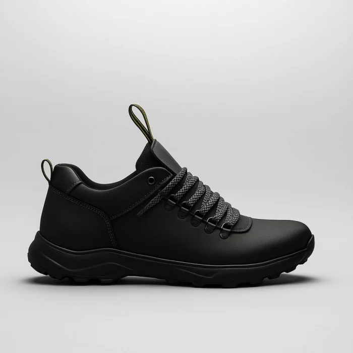 Мужские зимние ботинки Alex Bens 03-VT-345 6056 черные из натуральной кожи и шерсти