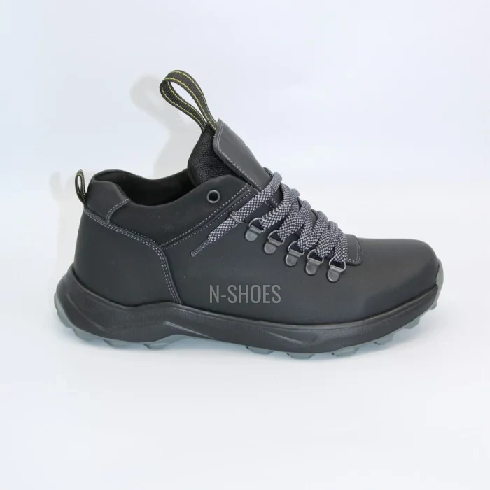Alex Bens 03-VT-345 6056 чоловічі зимові черевики чорні з натуральної шкіри та вовни