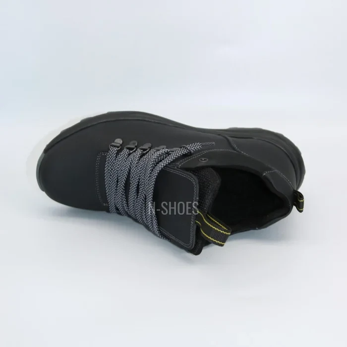 Alex Bens 03-VT-345 6056 чоловічі зимові черевики чорні з натуральної шкіри та вовни