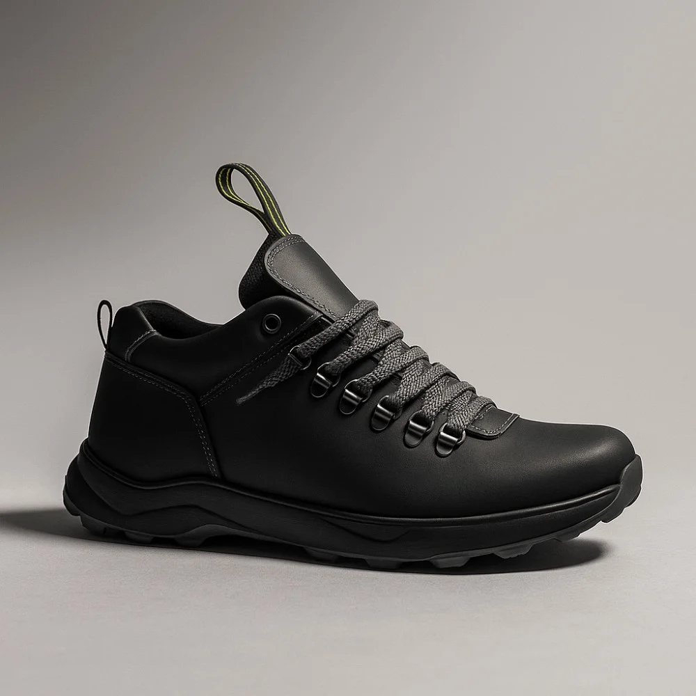 Alex Bens 03-VT-345 6056 чоловічі зимові черевики чорні з натуральної шкіри та вовни