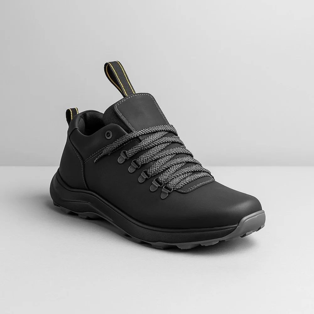 Alex Bens 03-VT-345 6056 чоловічі зимові черевики чорні з натуральної шкіри та вовни