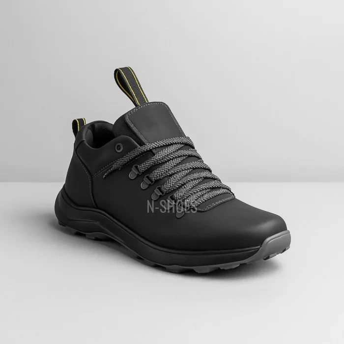 Alex Bens 03-VT-345 6056 чоловічі зимові черевики чорні з натуральної шкіри та вовни