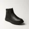 Alex Bens B21 6059 men's winter boots, black, made of genuine leather and wool, lace-less, with two side zippers.