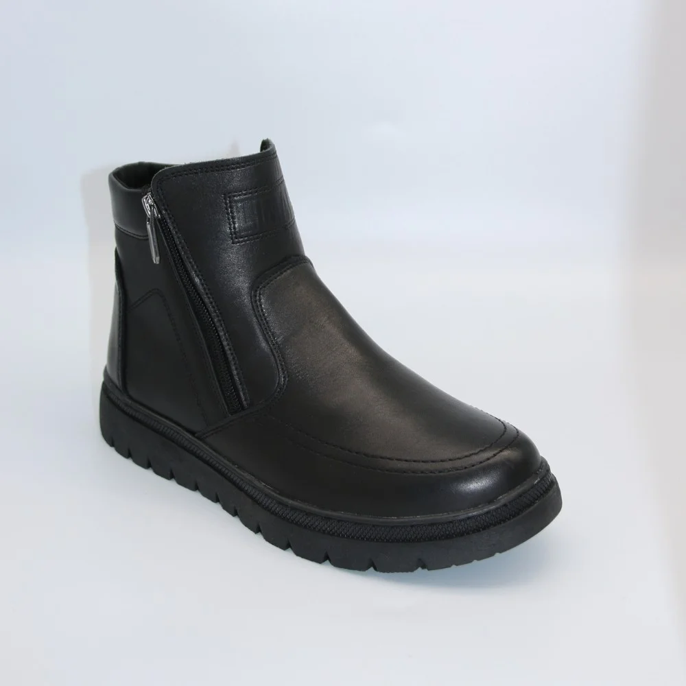 Чоловічі зимові черевики Alex Bens B21 6059: натуральна шкіра та вовна, без шнурків, дві бокові блискавки