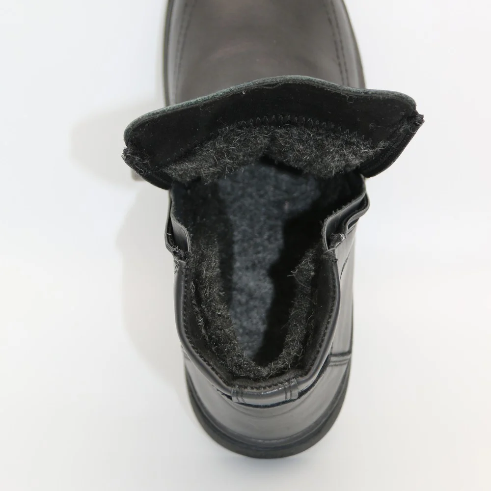 Чоловічі зимові черевики Alex Bens B21 6059: натуральна шкіра та вовна, без шнурків, дві бокові блискавки