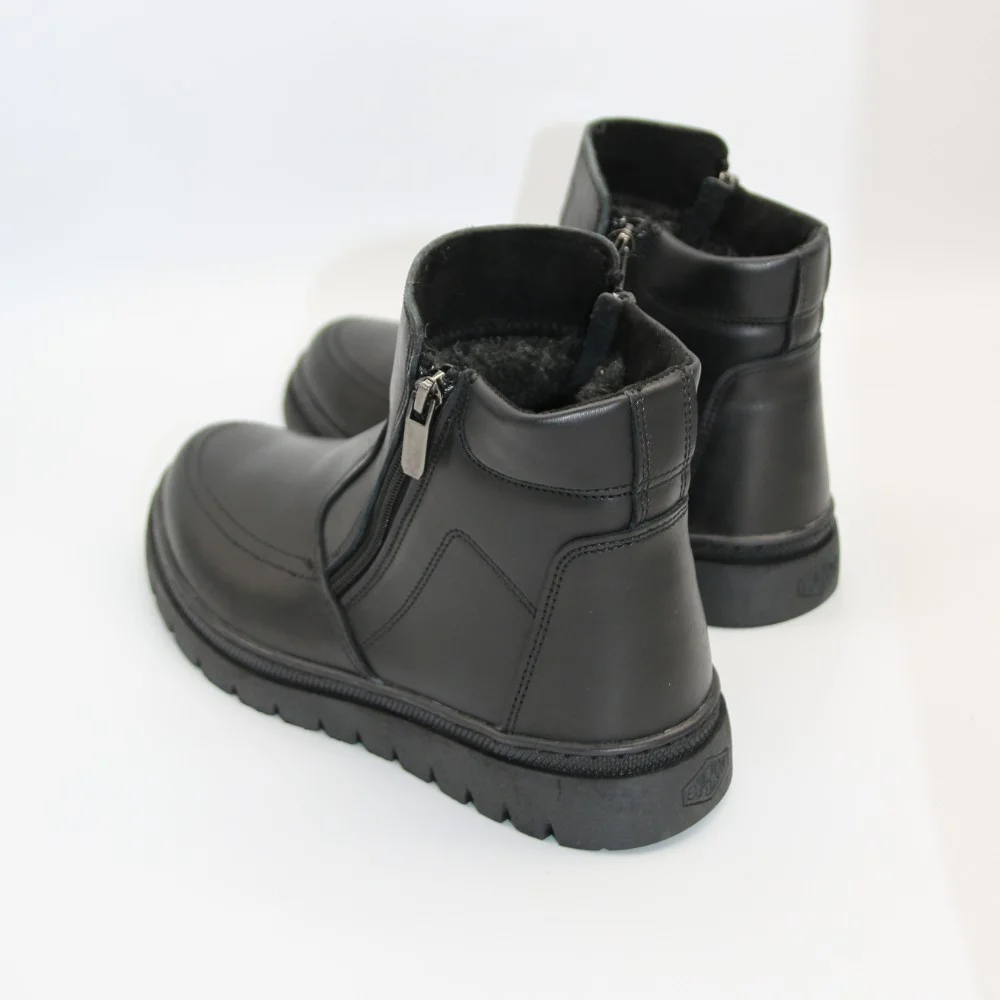 Чоловічі зимові черевики Alex Bens B21 6059: натуральна шкіра та вовна, без шнурків, дві бокові блискавки